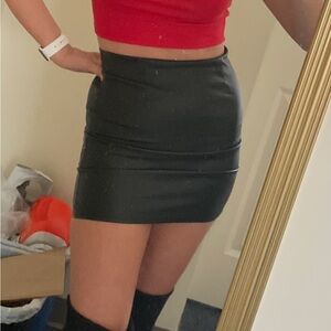 Black Leather Mini Skirt
